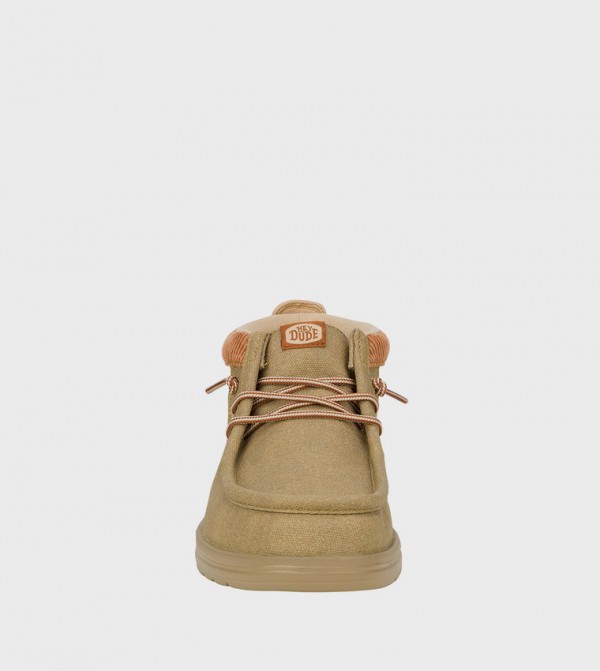 هاي دود  أبوات - بيج Lace up Boots