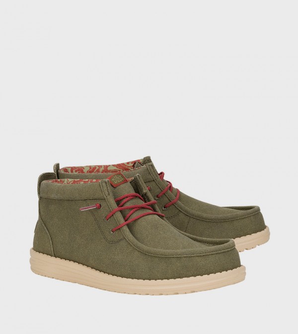 HEY DUDE Boots - Green Lace up Boots
