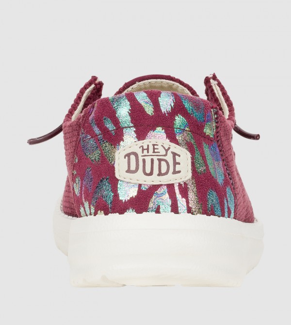 HEY DUDE Slip-Ons - Burgundy Casual Slip-ons