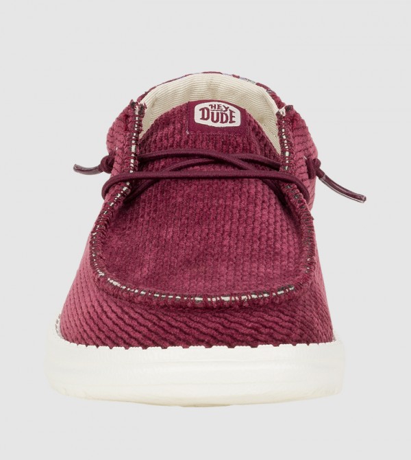 HEY DUDE Slip-Ons - Burgundy Casual Slip-ons