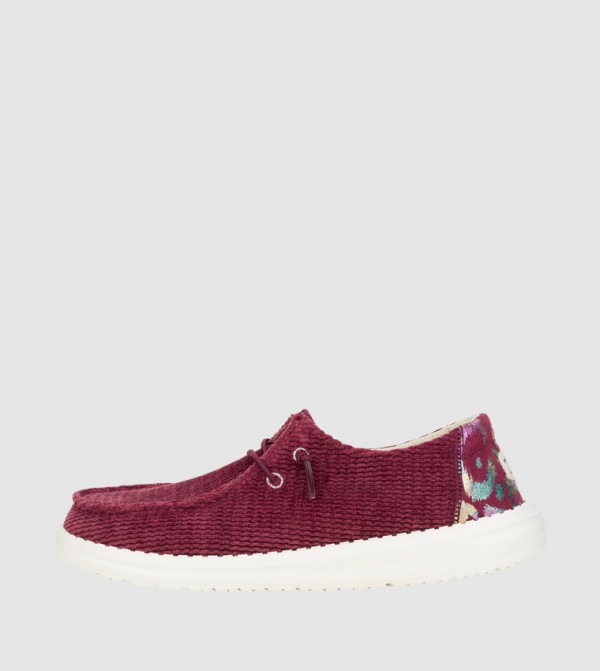 HEY DUDE Slip-Ons - Burgundy Casual Slip-ons