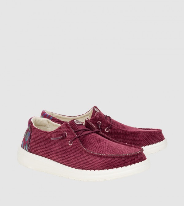 HEY DUDE Slip-Ons - Burgundy Casual Slip-ons