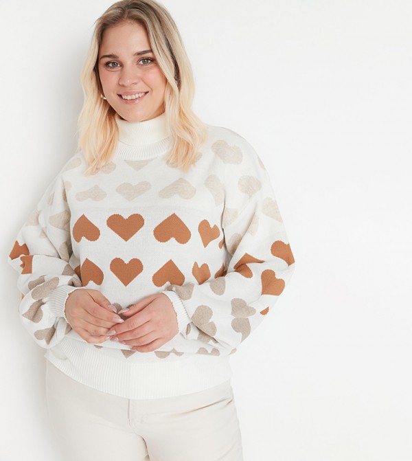 Trendyol Trendyol Plus Size - White Sweater