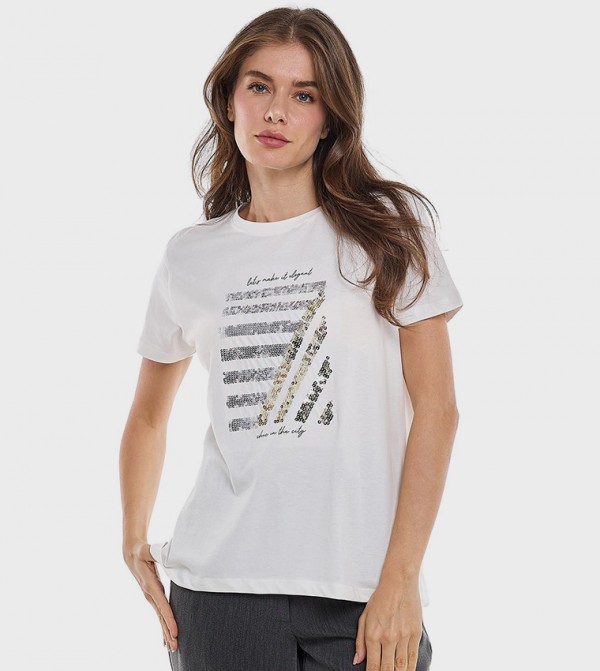 أر آند بي تيشيرتات - أبيض تيشيرتات كاجوال