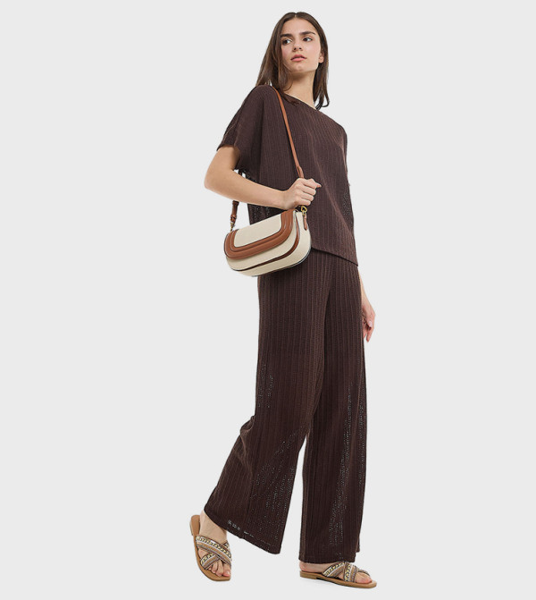 أر آند بي  بناطيل وليقنز - بني داكن بنطال كاجوال