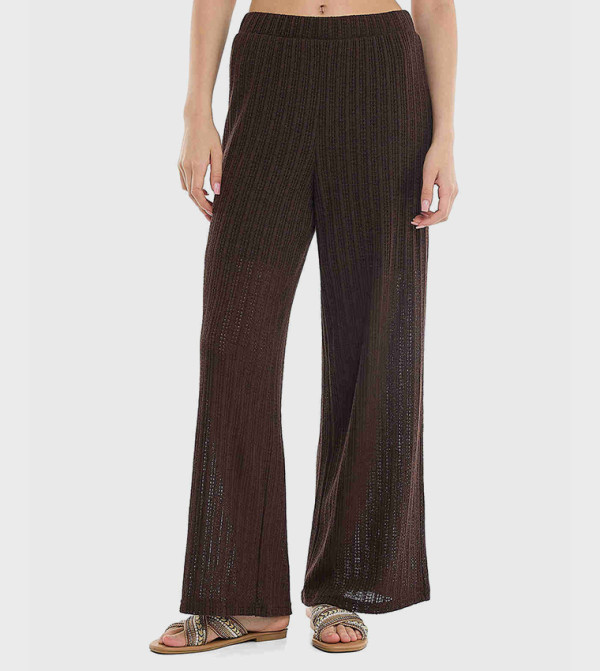 أر آند بي  بناطيل وليقنز - بني داكن بنطال كاجوال