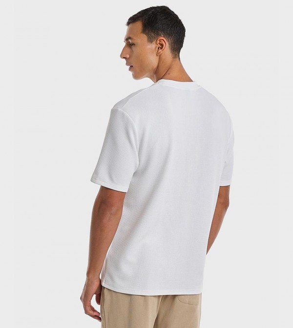 R&B Round Neck T-Shirts - White Round Neck T-Shirts