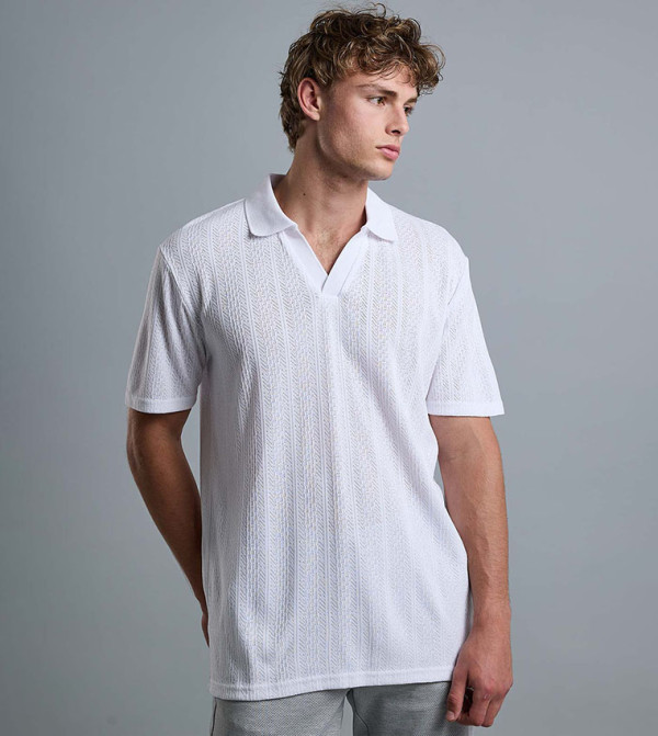 R&B Clothing - White Polo T-shirts
