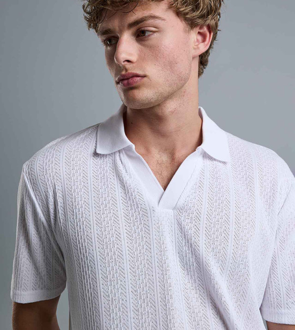 R&B Clothing - White Polo T-shirts