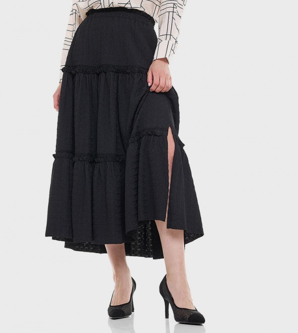R&B R&B - Black Midi Skirts