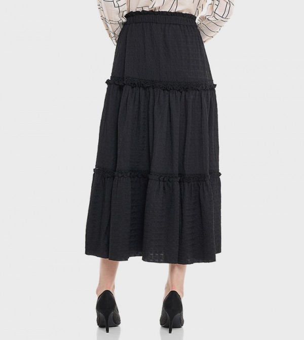 R&B R&B - Black Midi Skirts