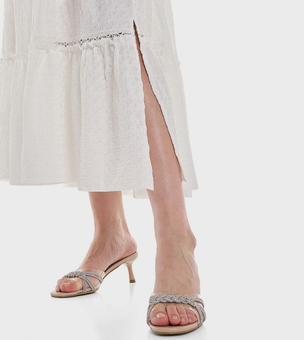R&B  Skirts - White Midi Skirts