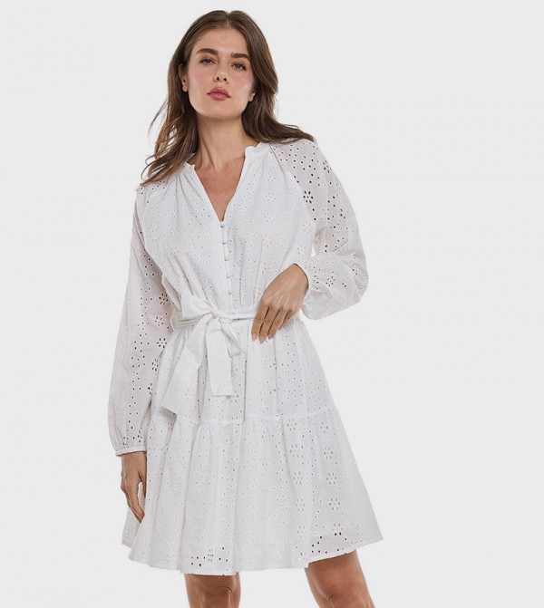 R&B  - White Casual Dresses