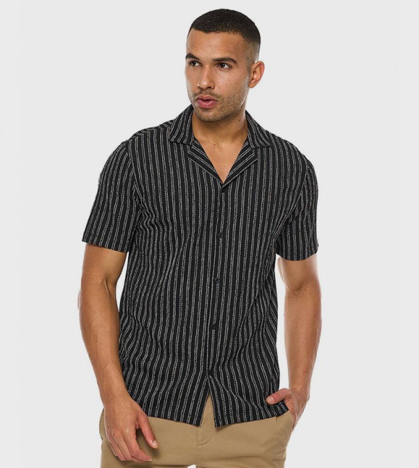 R&B  Shirts - Black Short Sleeves