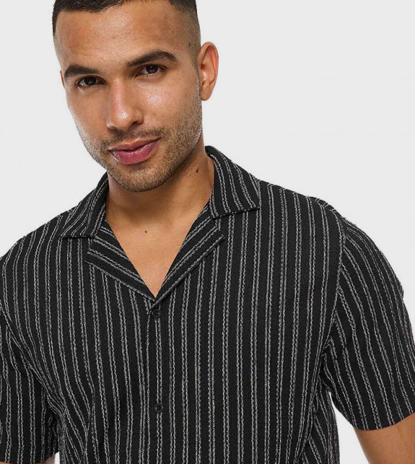 R&B  Shirts - Black Short Sleeves