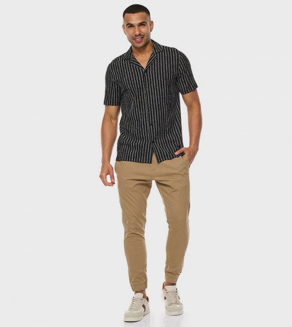 R&B  Shirts - Black Short Sleeves