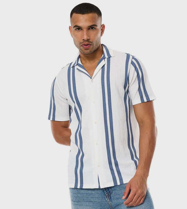 R&B  Shirts - White Short Sleeves