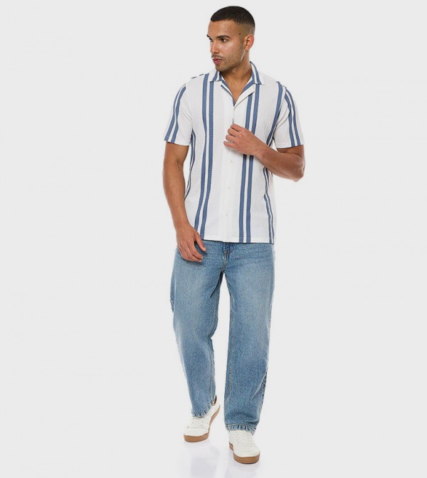 R&B  Shirts - White Short Sleeves