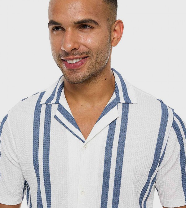 R&B  Shirts - White Short Sleeves