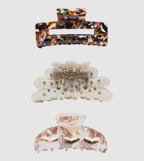 Only  - White Hair Clips