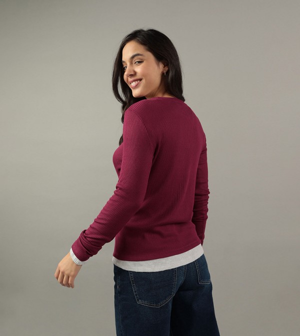 American Eagle American Eagle - Maroon Tops & Blouses