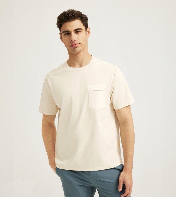 ROAM Everywhere  - Off White Round Neck T-Shirts