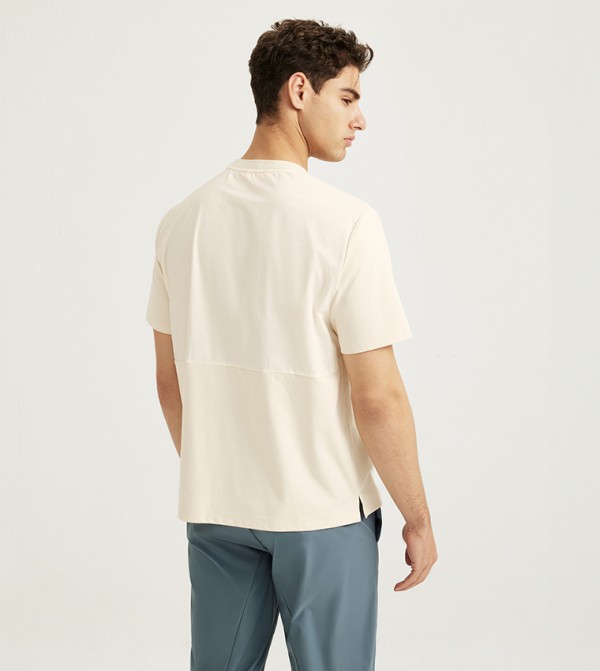 ROAM Everywhere  - Off White Round Neck T-Shirts