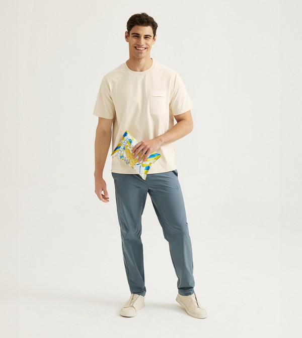 ROAM Everywhere  - Off White Round Neck T-Shirts