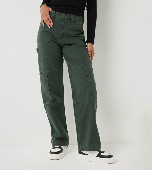 اردين  بناطيل جينز - أخضر Wide Leg