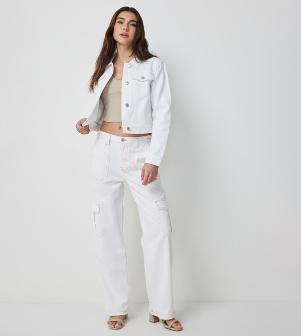 Ardene  Straight Jeans - White Straight Jeans