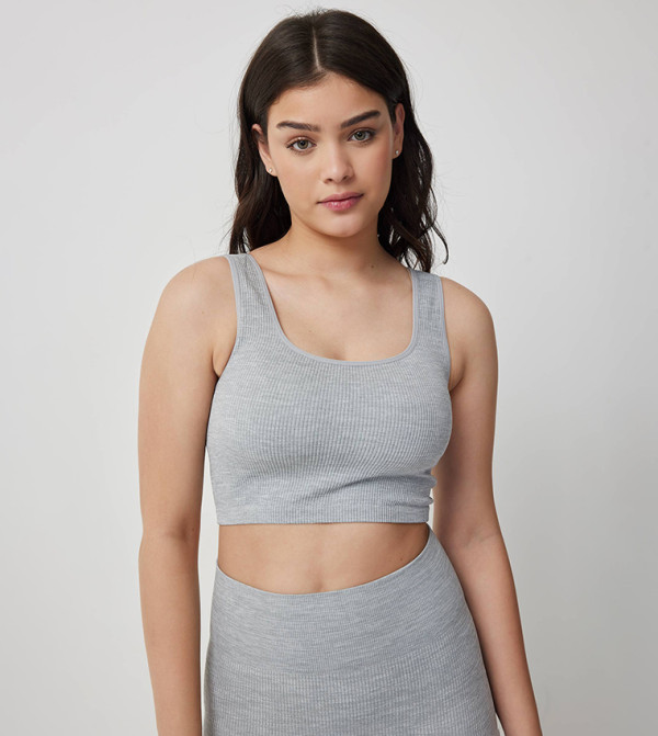 Ardene  Cropped Tops - Grey Tank Tops