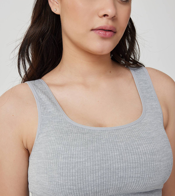 Ardene  Cropped Tops - Grey Tank Tops