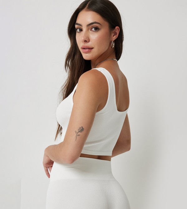 اردين  - أبيض Cropped Tops