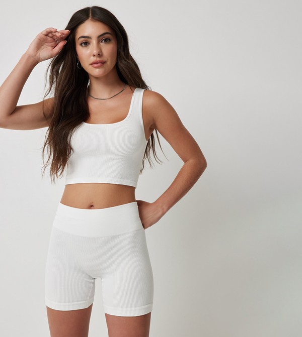 اردين  - أبيض Cropped Tops