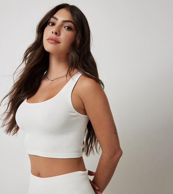 اردين  - أبيض Cropped Tops
