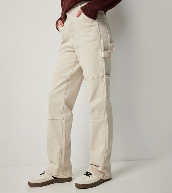 Ardene  Jeans - Cream Straight Jeans