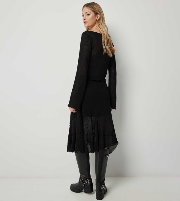 Ardene  Skirts - Black Midi Skirts