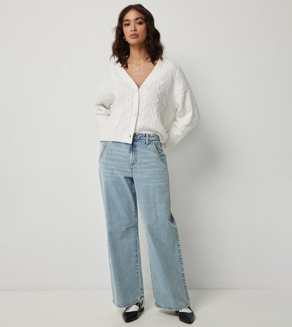 Ardene  Jeans - Light Blue Wide Leg Jeans