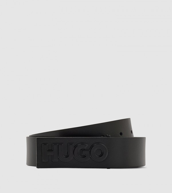 HUGO  Belts - Black Leather Belts