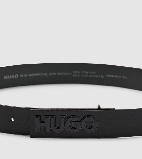 HUGO  Belts - Black Leather Belts