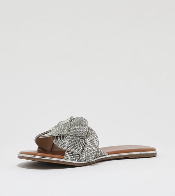 Dune London Woven Essentials - Grey Flat Sandals
