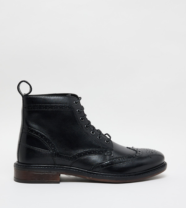 Office  Boots - Black Lace up Boots