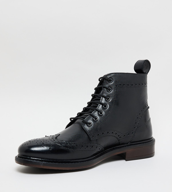 Office  Boots - Black Lace up Boots