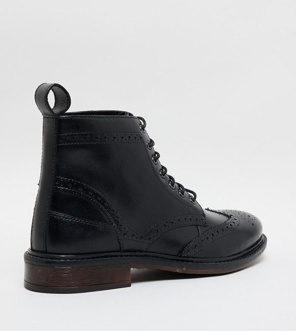 Office  Boots - Black Lace up Boots