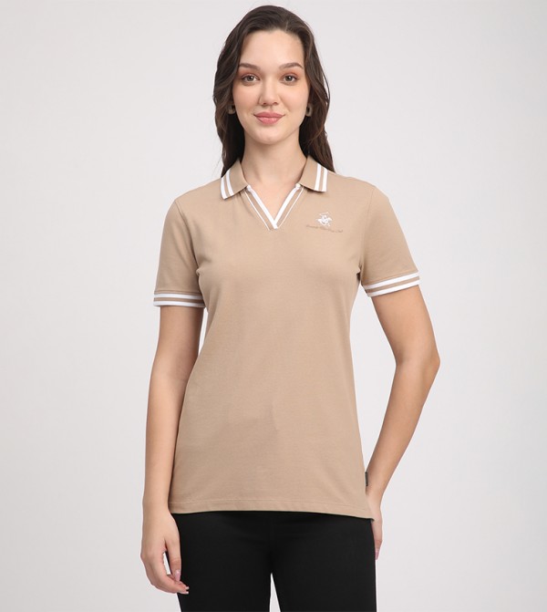 Beverly Hills Polo Club  Clothing - Brown Polo T-shirts