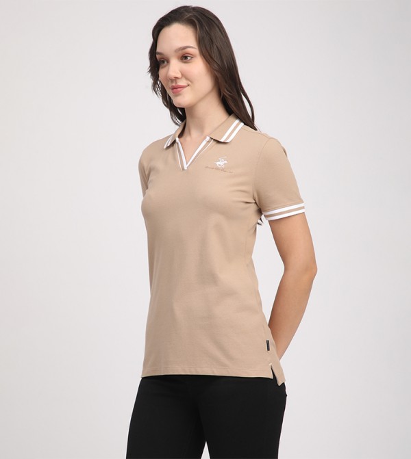 Beverly Hills Polo Club  Clothing - Brown Polo T-shirts