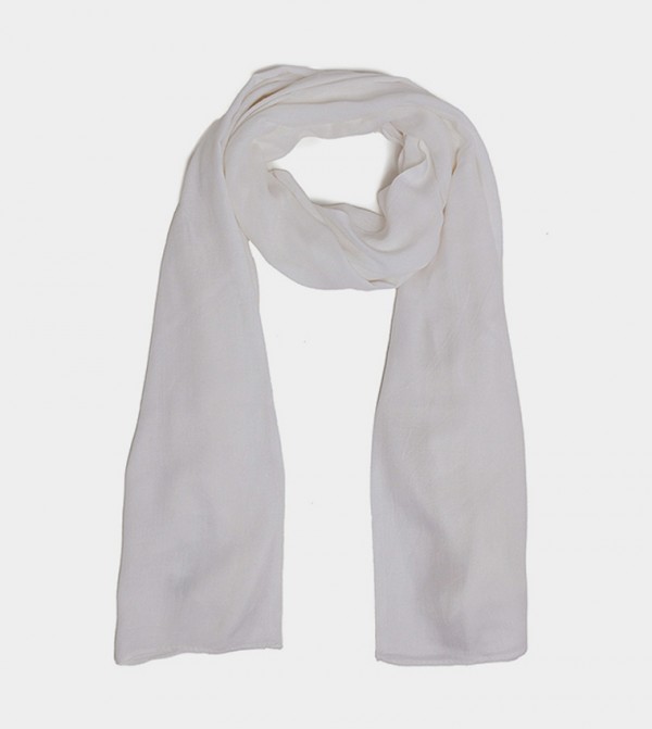 R&B  Scarves - White Woven Scarves