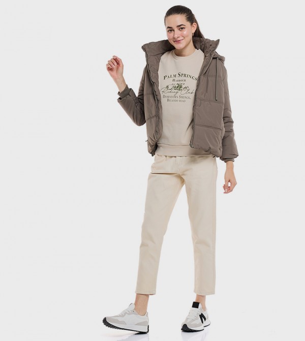 R&B  Jeans - Beige Mom Jeans