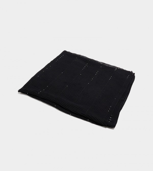 R&B  Scarves - Black Woven Scarves