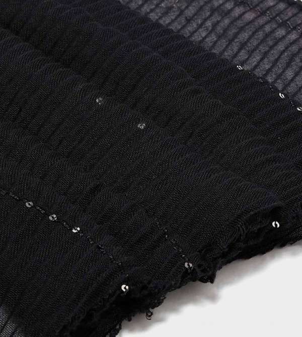 R&B  Scarves - Black Woven Scarves